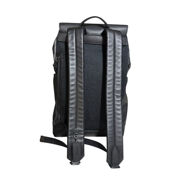 Coach Men's Track Backpack Signature Canvas In Gunmetal/Charcoal/Black C2712 - Picture 5 of 10